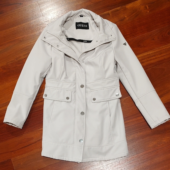 Guess Jackets & Blazers - GUESS Women's Light Gray Trench Coat